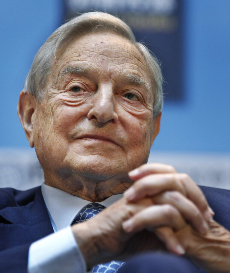 George Soros, chairman of Soros Fund Management, speaks during a forum 