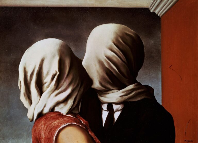 «© 2020, ProLitteris, Zürich / Gemälde: René Magritte, «The Lovers», 1928 / Bild: AKG-Images, Album, Oronoz»