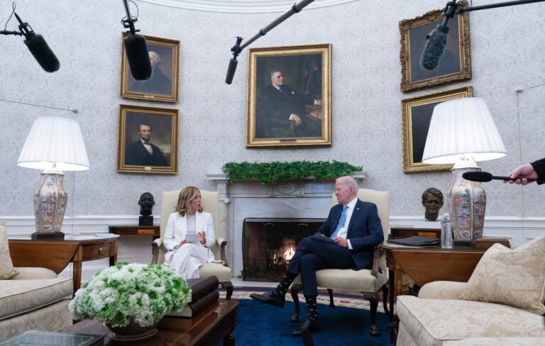 US President Joe Biden meets with Italian Prime Minister Giorgia Meloni