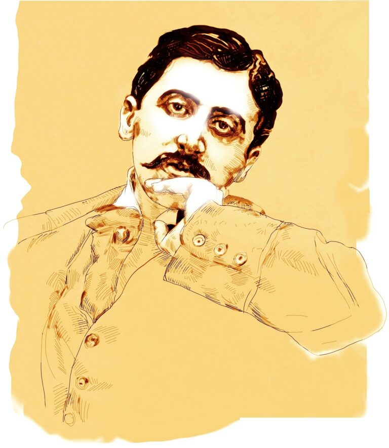Illustration: Portrait of Marcel Proust (2016), Eric Ezendam Quelle: singulart.com