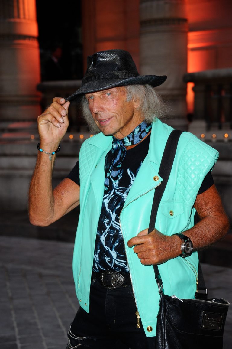 Multi-millionaire James F. Goldstein arriving at the Alaia exhibit Gala. French Tunisian born Fashion designer Azzedine Alaia, presented for the first Paris retrospective of couturier at the Museum of Modern Art in Paris, Wednesday, Sept. 25, 2013 (AP Photo/Zacharie Scheurer)