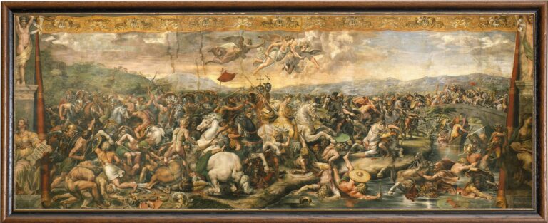 (Raffaello Sanzio und Giulio Romano, «Die Schlacht an der Milvischen Brücke», Vatikanspalast, Rom, 1517 – 1524 / Wikipedia)