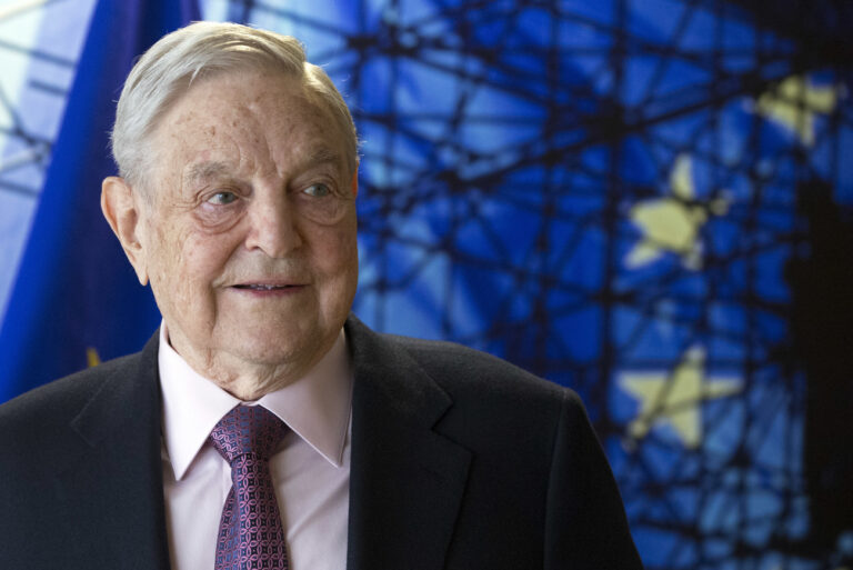 George Soros, Founder and Chairman of the Open Society Foundation, waits for the start of a meeting at EU headquarters in Brussels on Thursday, April 27, 2017. Soros was in Brussels to discuss the situation in Hungary, including legislative measures that could force the closure of the Central European University in Budapest. (Olivier Hoslet, Pool Photo via AP)