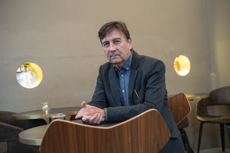 Swiss writer Alain Claude Sulzer at the Damatti Bar in Basel, Switzerland, portrayed on 9 October 2019. Alain Claude Sulzer's book 
