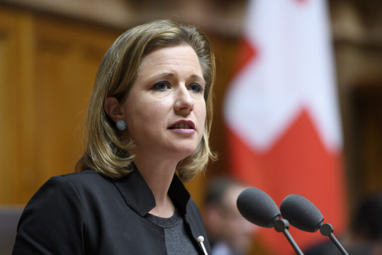 Christa Markwalder, FDP-BE, spricht waehrend der Fruehlingsession der Eidgenoessischen Raete, am Mittwoch, 4. Maerz 2020 im Nationalrat in Bern. (KEYSTONE/Anthony Anex)