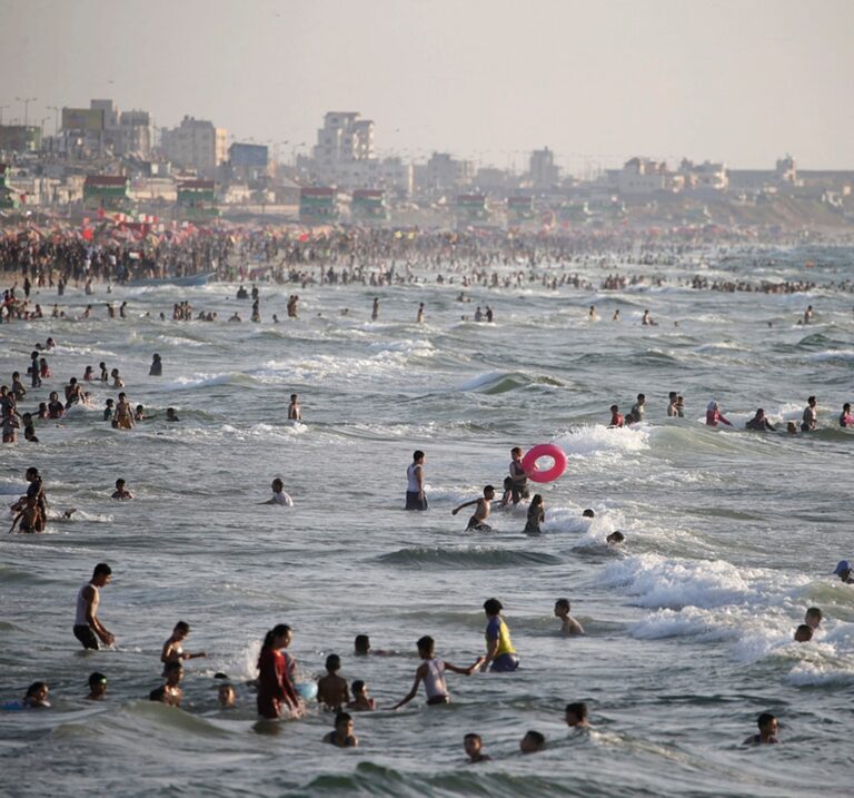 People spend time at Gaza beach