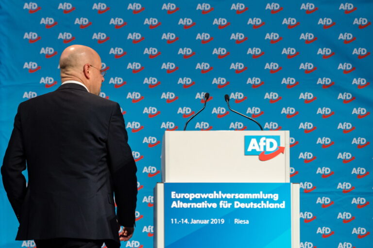 epa08424395 (FILE) - Alternative for Germany (AfD) Party Politician and top candidate of the AFD for the state election in Brandenburg Andreas Kalbitz during the European election convention (Europawahlversammlung) of the AfD in Riesa, Germany, 14 January 2019 (reissued 15 May 2020). According to media reports Alternative for Germany party (AfD) have excluded regional group leader in Brandenburg Andreas Kalbitz and from the AfD party. Media reports state, Kalbitz attended a pentecostal camp of the national socialist and meanwhile by the interior ministry forbidden 'German Youth Loyal to the Homeland' (Heimattreue Deutsche Jugend, HDJ). The AfD chair board met on 15 May 2020 to discuss an exclusion of Kalbitz. EPA/JENS SCHLUETER