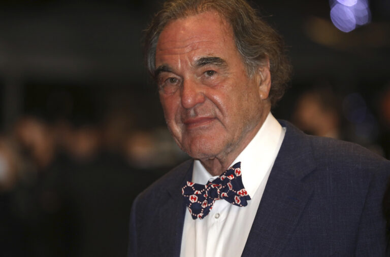 Oliver Stone poses for photographers upon arrival at the premiere of the film 'Flag Day' at the 74th international film festival, Cannes, southern France, Saturday, July 10, 2021. (Photo by Vianney Le Caer/Invision/AP)