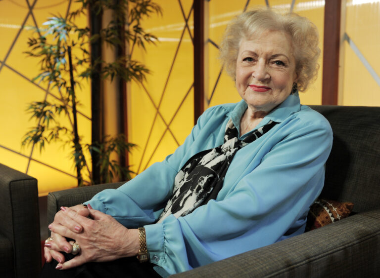 FILE - Actress Betty White poses for a portrait following her appearance on the television talk show 