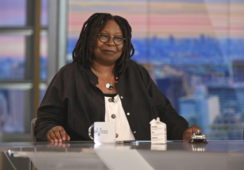 This image released by ABC shows co-host Whoopi Goldberg on the set of the daytime talk series 