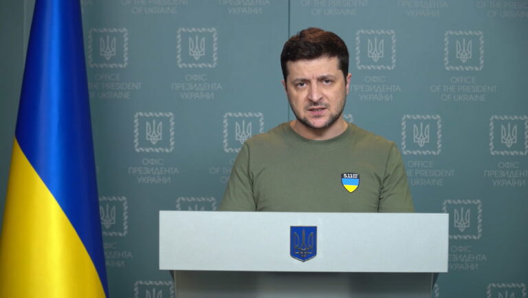 epa09799017 A still image taken from a handout video released by the Ukrainian Presidential Press Service on 03 March 2022 shows Ukrainian President Volodymyr Zelensky making a statement in Kiev, Ukraine. Russian troops entered Ukraine on 24 February prompting the country's president to declare martial law and triggering a series of announcements by Western countries to impose severe economic sanctions on Russia. EPA/UKRAINIAN PRESIDENTIAL PRESS SERVICE HANDOUT -- MANDATORY CREDIT: UKRAINIAN PRESIDENTIAL PRESS SERVICE -- HANDOUT EDITORIAL USE ONLY/NO SALES