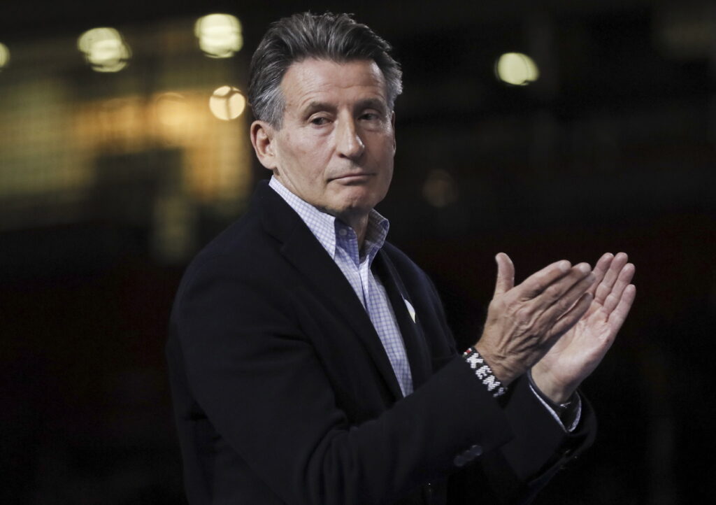 epa09836374 Former athletic star Lord Sebastian Coe attends the awards cerermony at the World Athletics Indoor Championships in Belgrade, Serbia, 19 March 2022. EPA/ROBERT GHEMENT