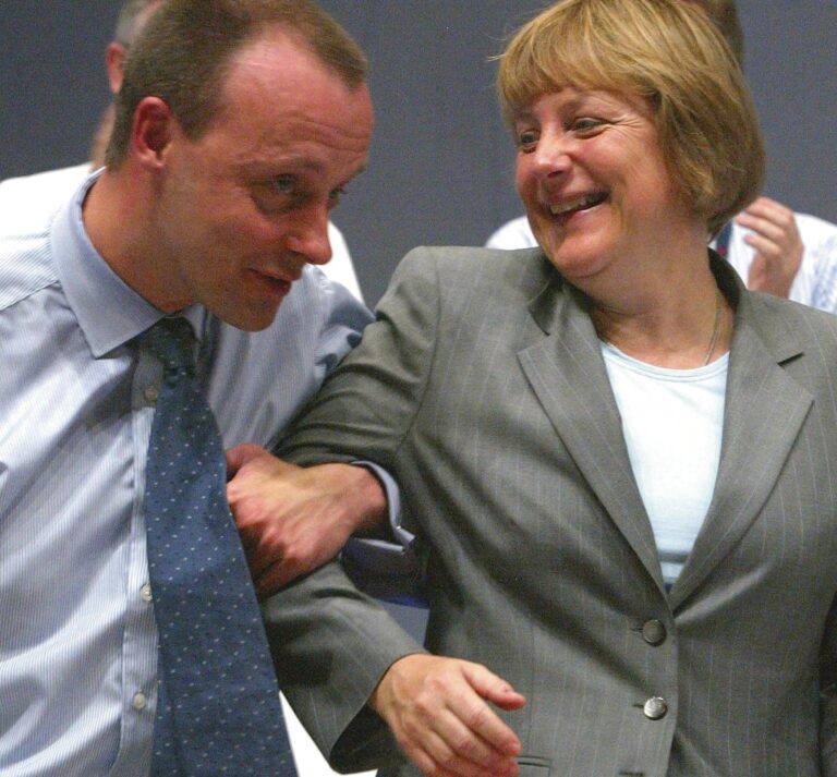 A 2002 file photo shows Merz former parliamentary floor leader of the conservative German Christian ...