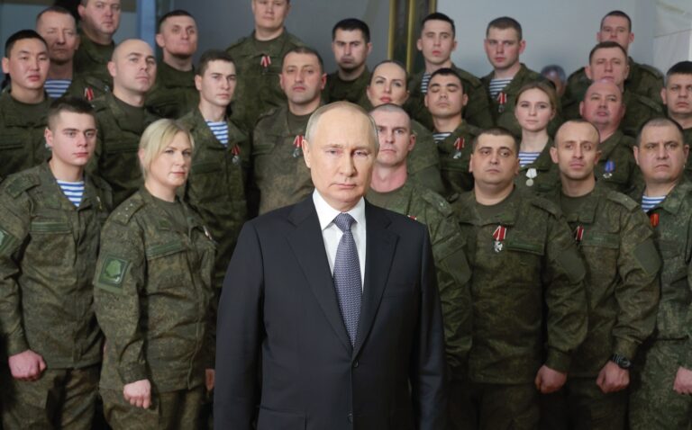 Russian President Vladimir Putin during his annual New Year address to the nation