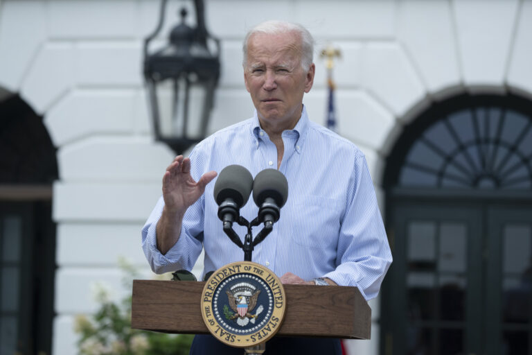 United States President Joe Biden makes remarks at the Congressional Picnic at the White House in Washington, DC Tuesday, July 12, 2022. Credit: Chris Kleponis / Pool via CNP (KEYSTONE/DPA/Chris Kleponis - Pool via CNP)