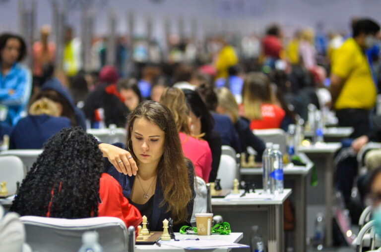 epa10098468 An international chess player during a Round 2 match at the 44th Federation Internationale des Echecs (FIDE) Chess Olympiad 2022, in the coastal town of Mahabalipuram, near Chennai, India, 30 July 2022. The event organized by the FIDE takes place from 28 July to 10 August 2022, after postponements due to the COVID-19 pandemic. The event was supposed to take place in Russia and was later relocated by FIDE following Russia's invasion of Ukraine. This is the first-ever Chess Olympiad to be hosted by India with over 2000 players from more than 180 countries competing for gold medals, trophies, and the title of the strongest chess-playing country in the world. EPA/IDREES MOHAMMED