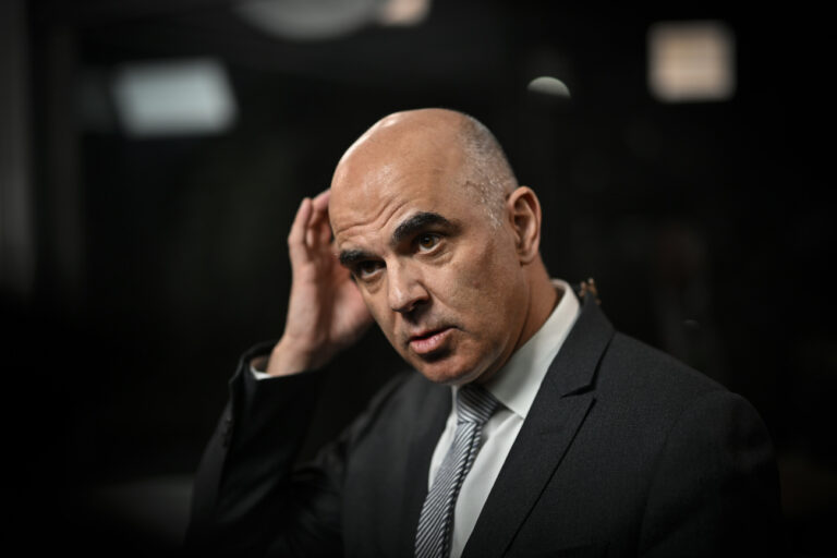 Swiss federal president Alain Berset during an interview at the 53rd annual meeting of the World Economic Forum, WEF, in Davos, Switzerland, Tuesday, January 17, 2023. The meeting brings together entrepreneurs, scientists, corporate and political leaders in Davos under the topic 