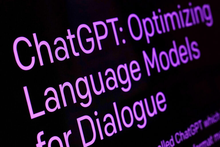 Text from the ChatGPT page of the OpenAI website is shown in this photo, in New York, Thursday, Feb. 2, 2023. (AP Photo/Richard Drew)