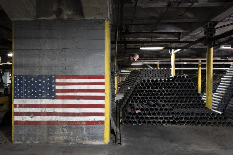 155 mm M795 artillery projectiles are stacked during manufacturing process at the Scranton Army Ammunition Plant in Scranton, Pa., Thursday, April 13, 2023. The 155 mm howitzer round is one of the most requested artillery munitions of the Ukraine war. Already the U.S. has shipped more than 1.5 million rounds to Ukraine, but Kyiv is still seeking more. (AP Photo/Matt Rourke)