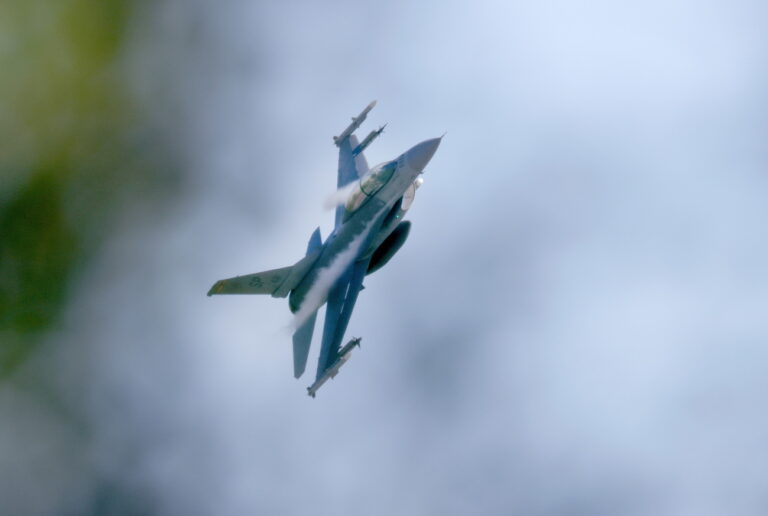 epa10689965 A US Combat fighter F-16 is airborne during the 'Air Defender 2023' exercise at the US airbase in Spangdahlem, Germany, 14 June 2023. The 'Air Defender 2023' maneuver is the largest North Atlantic Treaty Organization (NATO) redeployment exercise of air forces in its existence and takes place from 12 to 23 June gathering up to 10,000 participants from 25 nations with 250 aircraft to train air operations in European airspace under the command of the German Air Force, the German Armed Forces (Bundeswehr) explains on their website. EPA/RONALD WITTEK