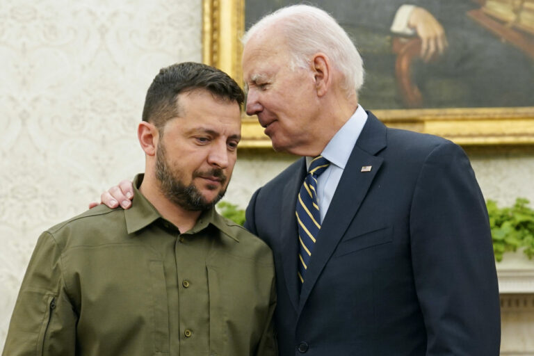 President Joe Biden meets with Ukrainian President Volodymyr Zelenskyy in the Oval Office of the White House, Thursday, Sept. 21, 2023, in Washington. (AP Photo/Evan Vucci)