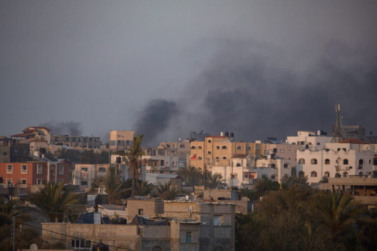 epa11432904 Smoke rises after an Israeli air strike on Rafah, southern Gaza Strip, 23 June 2024. More than 37,000 Palestinians and over 1,400 Israelis have been killed, according to the Palestinian Health Ministry and the Israel Defense Forces (IDF), since Hamas militants launched an attack against Israel from the Gaza Strip on 07 October 2023, and the Israeli operations in Gaza and the West Bank which followed it. EPA/HAITHAM IMAD