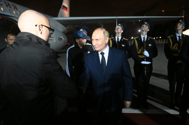 epa11517346 Russian President Vladimir Putin (C) meets Russian citizens released after the Russian-US prisoner swap in Turkiye at Vnukovo International Airport in Moscow, Russia, 01 August 2024. On August 01, Ankara hosted the Russian-US exchange of 26 individuals held in prisons in the United States, Germany, Poland, Slovenia, Norway, Russia, and Belarus. Ten of the prisoners exchanged, including two minors, went to Russia, 13 to Germany, and three to the US. Those returned to Russia include Artem and Anna Dultsev with their children, Vadim Krasikov, Pavel Rubtsov, Mikhail Mikushin, Roman Seleznev, Vladislav Klyushin, and Vadim Konoshchenok. EPA/MIKHAIL VOSKRESENSKIY/SPUTNIK/KREMLIN POOL MANDATORY CREDIT EPA-EFE/MIKHAIL VOSKRESENSKIY/SPUTNIK/KREMLIN POOL MANDATORY CREDIT