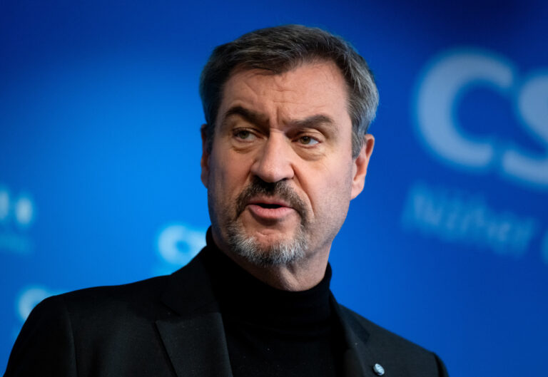 09.12.2024, Bayern, München: Markus Söder, CSU-Vorsitzender und Ministerpräsident von Bayern, nimmt nach einer Sitzung des CSU-Vorstandes in der Parteizentrale an einer Pressekonferenz teil. Foto: Sven Hoppe/dpa +++ dpa-Bildfunk +++ (KEYSTONE/DPA/Sven Hoppe)