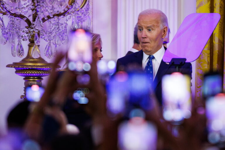 epa11781702 US President Joe Biden and First Lady Jill Biden arrive for a Hanukkah holiday reception in the East Room of the White House, in Washington, DC, USA, 16 December 2024. EPA/Samuel Corum / POOL