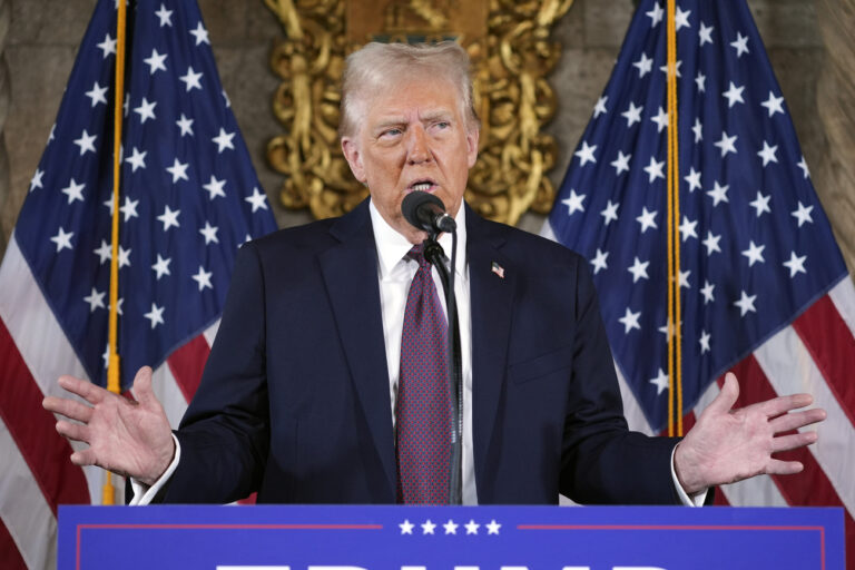 President-elect Donald Trump speaks during a news conference at Mar-a-Lago, Tuesday, Jan. 7, 2025, in Palm Beach, Fla. (AP Photo/Evan Vucci).Donald Trump