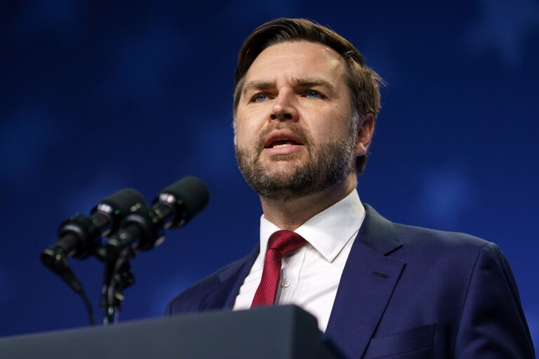 epa11930128 US Vice President JD Vance attends the National Catholic Prayer Breakfast at the Walter E. Washington Convention Center Washington, DC, USA, 28 February 2025. EPA/WILL OLIVER / POOL