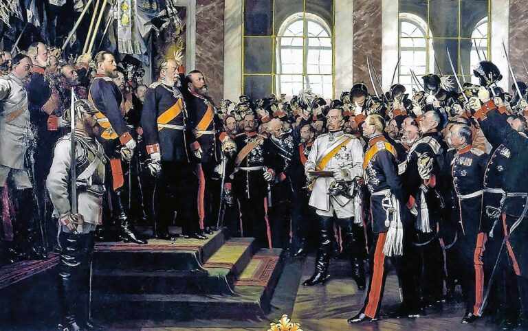 Bild: Anton von Werner, «Die Proklamierung des deutschen Kaiserreiches», 1885. Museen Nord / Bismarck Museum (Wikimedia Commons)