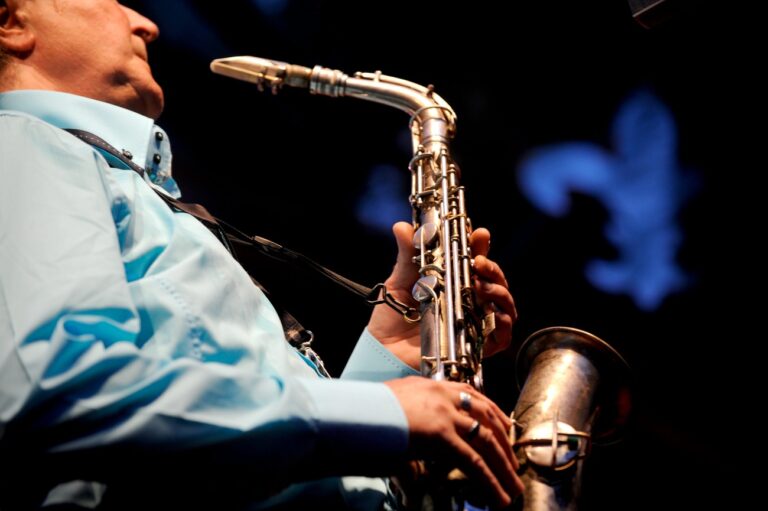 Sammy Rimington am Saxophon waehrend des Sammy Rimington International Band Konzerts, am New Orleans Jazz Festival in Ascona, am Montag, 28. Juni 2010. (KEYSTONE/TI-Press/Samuel Golay)