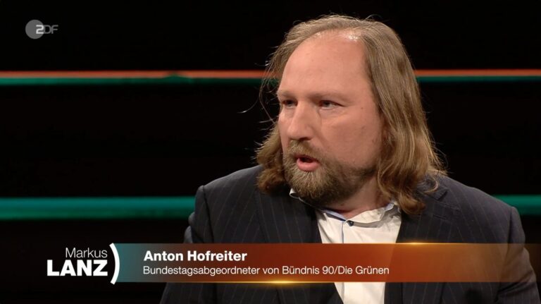 Endlich ist es offiziell: Anton Hofreiter höchstselbst deklariert bei Markus Lanz die Politik der Grünen als unerlässlich für das Wohl der Republik