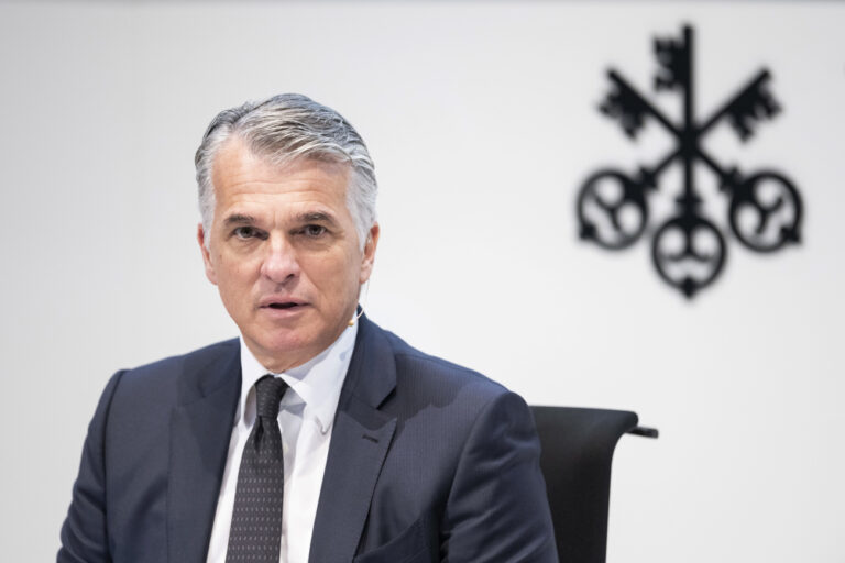 Sergio Ermotti, CEO of Swiss bank UBS, speaks during a press conference announcing the bank's 2019 full year and fourth quarter result in Zurich, Switzerland, on Tuesday, January 21, 2020. (KEYSTONE/Christian Beutler)