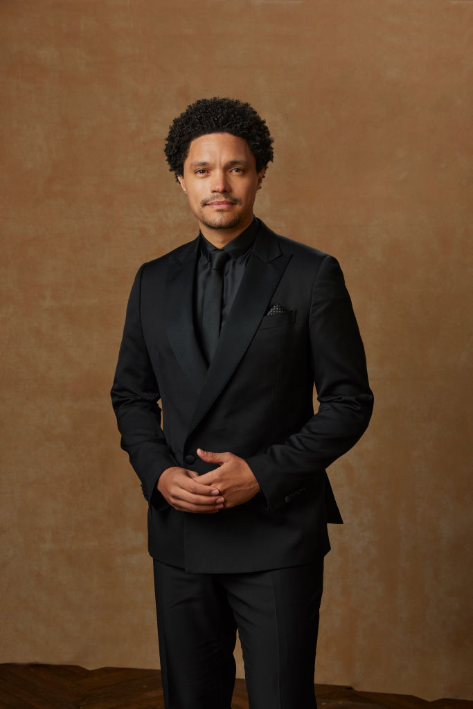 Trevor Noah at the portrait booth at the 81st Golden Globe Awards held at the Beverly Hilton Hotel on January 7, 2024 in Beverly Hills, California. (Photo by Dan Doperalski/Golden Globes 2024/Golden Globes 2024 via Getty Images)