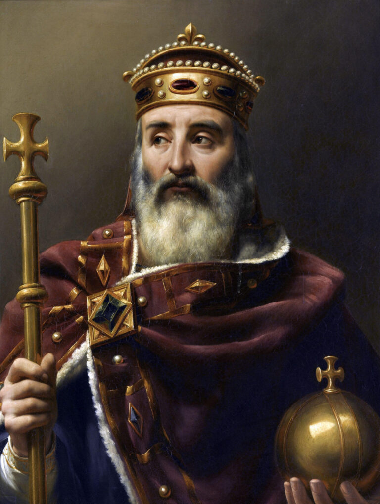 2CCT310 Emperor Charlemagne (748-814) by Louis-Felix Amiel, oil on canvas, 1837