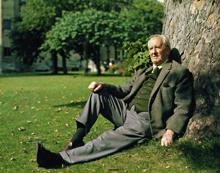 HIGHER FEES APPLY. ..The late British author J. R. R. Tolkien pictured in Oxford, 1972. He was elected an Honorary Fellow of Merton College in 1971. Tolkien died in 1973. (KEYSTONE/CAMERA PRESS/Bill Potter)